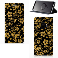 Samsung Galaxy S9 Smart Cover Gouden Bloemen - thumbnail