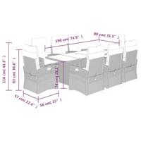 9-delige Tuinset met kussens poly rattan beige - thumbnail