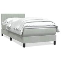 Boxspring met matras fluweel lichtgrijs 80x220 cm - thumbnail