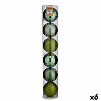 Set kerstballen 6 Onderdelen Groen Plastic Ø 12 cm (6 Stuks)