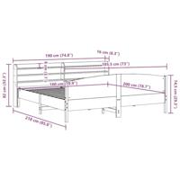 Bedframe zonder matras massief grenenhout wit 180x200 cm - thumbnail