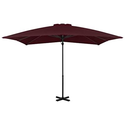 Zweefparasol met aluminium paal 250x250 cm bordeauxrood