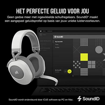 Corsair HS65 Headset Draadloos Hoofdband Gamen Bluetooth Wit