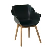 Hartman Tuinstoel 'Sophie Teak' met armleuning, kleur Donkergroen - thumbnail