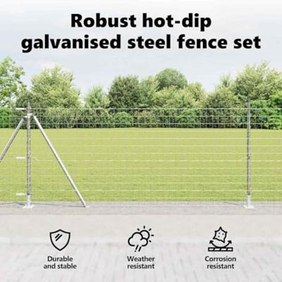 VidaXL Hek met paal zilver 0,8 x 10 m staal VidaXL Hek met paal zilver 0,8 x 10 m staal