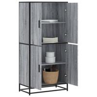 Hoge kast 68x35x139 cm bewerkt hout grijs sonoma eikenkleurig - thumbnail
