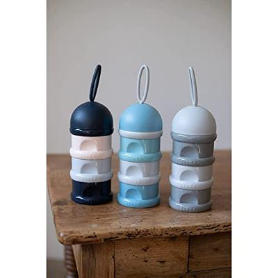 BEABA Stapelbare melkdispenser (donkerblauw + grijs + roze)