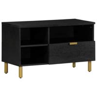 Tv-meubel 80x33x46 cm bewerkt hout zwart - thumbnail