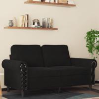 Tweezitsbank 120 cm fluweel zwart - thumbnail