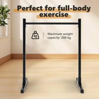 VidaXL Dip station 2 pcs zwart 55 x 90 x 104.5 cm gepoedercoat staal - thumbnail