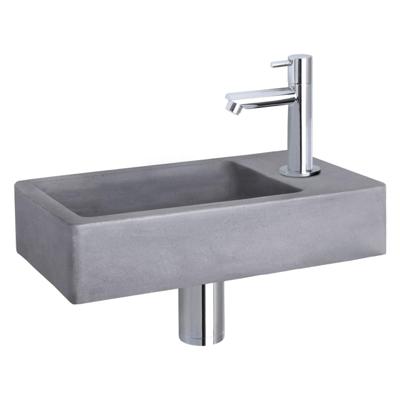 Differnz Force fonteinset beton donkergrijs kraan recht chroom 40 x 22 x 8 cm