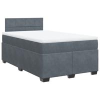 Boxspring met matras fluweel donkergrijs 120x200 cm - thumbnail