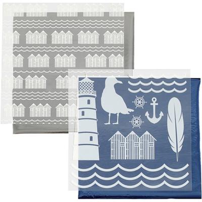 Creativ Company Deco folie en transfervel, vuurtoren, vel 15x15 cm, blauw, zilver, 2x2 vel/ 1 doos