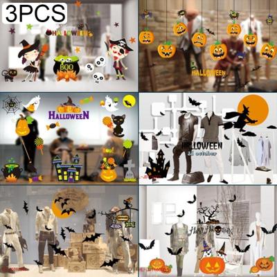 3 PCS halloweenversieringen PVC gepersonaliseerde DIY glas elektrostatische Stickers willekeurige stijl-levering