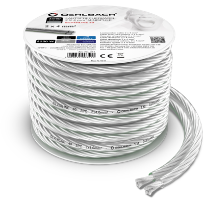 Oehlbach D1C341 Luidsprekerkabel 2 x 4 mm² Transparant 1 stuk(s)