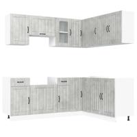 11-delige Keukenkastenset Lucca bewerkt hout betongrijs - thumbnail