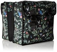 Basil wanderlust carry all bag - zwarte fietshandtas met kleurrijke vogelprint - thumbnail