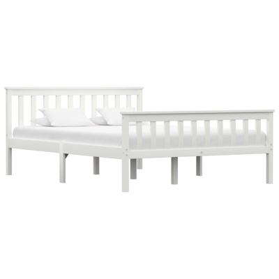 Bedframe massief grenenhout wit 140x200 cm