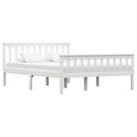 Bedframe massief grenenhout wit 140x200 cm - thumbnail