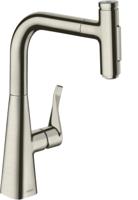 Hansgrohe Metris Select M71 M7117-H240 ééngreeps keukenmengkraan met uittrekbare vuistdouche, rvs look - thumbnail