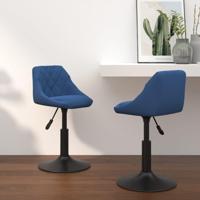 Eetkamerstoelen draaibaar 2 st fluweel blauw - thumbnail