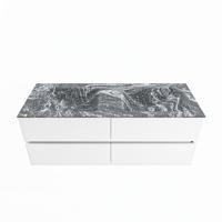 MONDIAZ VICA-DLUX 130cm badmeubel onderkast Talc 4 lades. Inbouw wastafel CLOUD dubbel 2 kraangaten, kleur Lava. - thumbnail