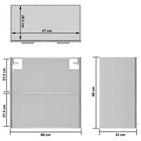 Hangkast 60x31x60 cm spaanplaat betongrijs - thumbnail