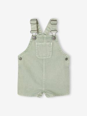 Salopet met korte broek babyjongen blauwgroen