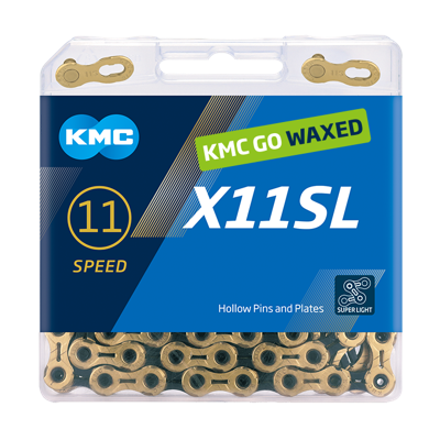 KMC kette "x11sl" chain x11sl ti-n gold/black waxed KMC kette "x11sl" chain x11sl ti-n gold/black waxed