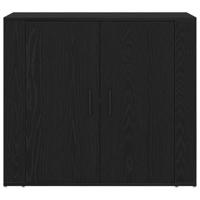 Dressoir Zwart eiken 80 x 33 x 70 cm Bewerkt hout - thumbnail