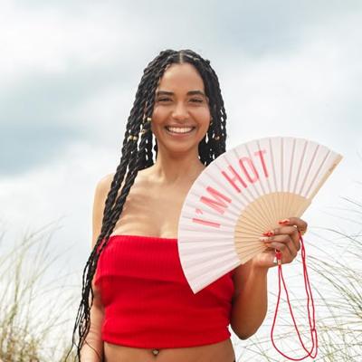 Houten waaier I'm Hot - Lichtroze Houten waaier I'm Hot - Lichtroze