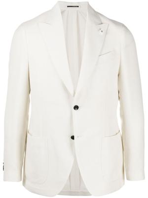 Lardini single-breasted pin detail blazer - NEUTRALS