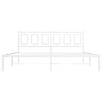 Bedframe met hoofdbord metaal wit 180x200 cm - thumbnail
