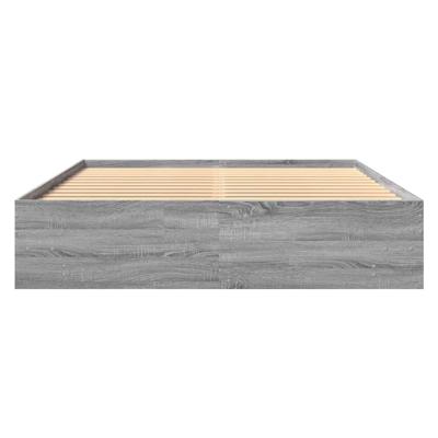 Bedframe zonder matras 160x200 cm spaanplaat grijs Sonoma