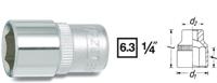 Hazet 850A-3/8 Dop (zeskant) Dopsleutelinzetstuk 3/8 1/4 (6.3 mm) - thumbnail