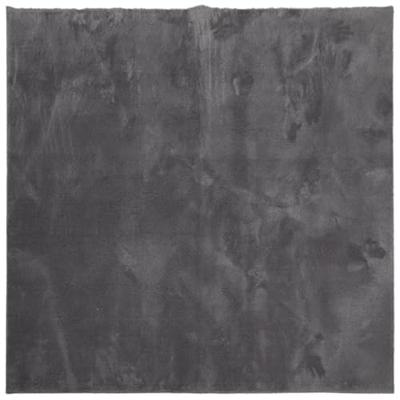 Vloerkleed HUARTE laagpolig zacht wasbaar 240x240 cm antraciet