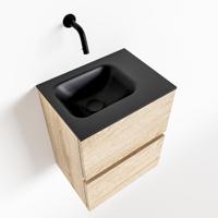 MONDIAZ ADA 40cm toiletmeubel washed oak. LEX wastafel urban rechts zonder kraangat - thumbnail