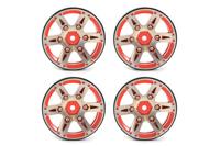 Fastrax 1.9" Heavyweight Split 6-Spoke Aluminium Beadloc Wheels (4pcs) - Rood - thumbnail