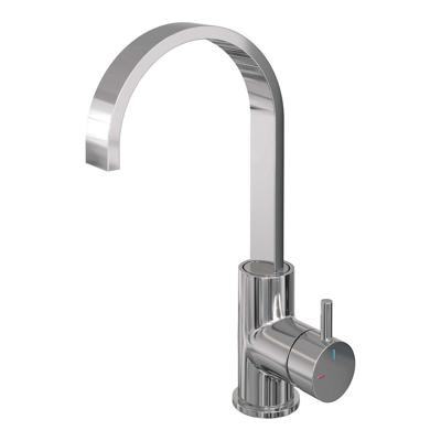 Brauer Chrome Edition Hoge Opbouw Wastafelmengkraan met Draaibare Platte Uitloop Model B Chroom