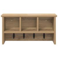 Wandgemonteerde kapstok artisanaal eikenkleurig 50 x 16 x 26 cm - thumbnail