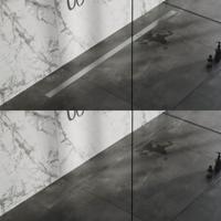 Douchegoot Brauer RVS Inclusief Vloerflens 180x7 cm Zero Tegelinlegrooster Omkeerbaar Brauer - thumbnail