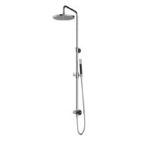Hotbath Cobber - Stortdoucheset - 300 mm Hoofddouche - 360 mm Hartafstand - Glijstang - Staafmodel Handdouche - Chroom - Hoogglans - Opbouw - 1/2 Inch Aansluiting - V01 - thumbnail
