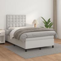 Boxspring met matras kunstleer wit 120x200 cm - thumbnail