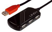 USB-HUB LINDY 42783 12 m Zwart - thumbnail