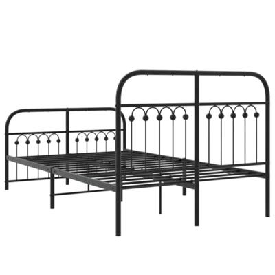 Bedframe met hoofd- en voeteneinde metaal zwart 120x190 cm Bedframe met hoofd- en voeteneinde metaal zwart 120x190 cm