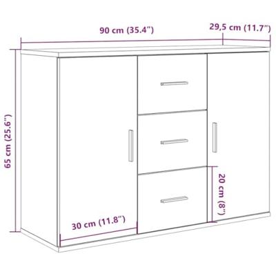 Dressoir 90x29,5x65 cm bewerkt hout artisanaal eikenkleur Dressoir 90x29,5x65 cm bewerkt hout artisanaal eikenkleur