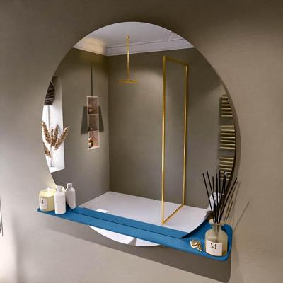 MONDIAZ SPOT spiegel rond 120cm met Spiegelplanchet kleur Jeans.