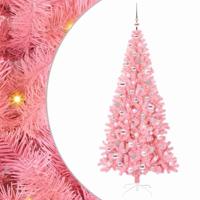 VidaXL Kerstboom met 300 led met standaard roze 210 cm pvc - thumbnail