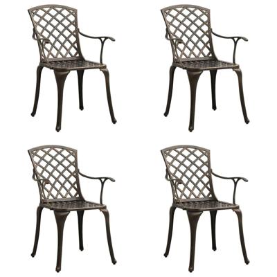 VidaXL Tuinstoelen 4 st gietaluminium bronskleurig VidaXL Tuinstoelen 4 st gietaluminium bronskleurig