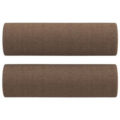 Tweezitsbank met sierkussens 140 cm stof bruin